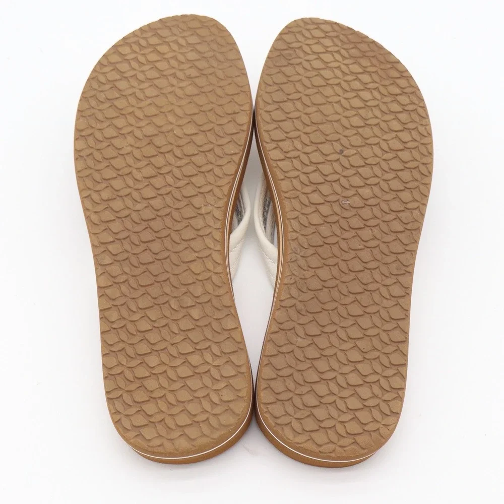 Reef Flip Flop Womens 7 Cushion Breeze White Tan Padded Beach Sandal Excellent